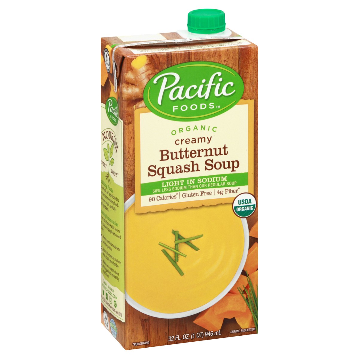 slide 8 of 10, Pacific Foods Organic Butternut Squash Soup, Light Sodium, 32oz, 