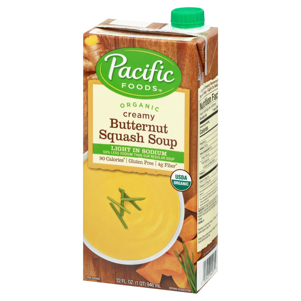 slide 6 of 10, Pacific Foods Organic Butternut Squash Soup, Light Sodium, 32oz, 