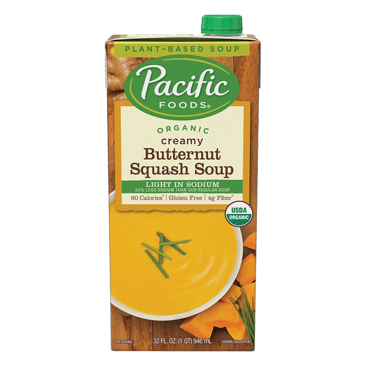 slide 1 of 10, Pacific Foods Organic Butternut Squash Soup, Light Sodium, 32oz, 