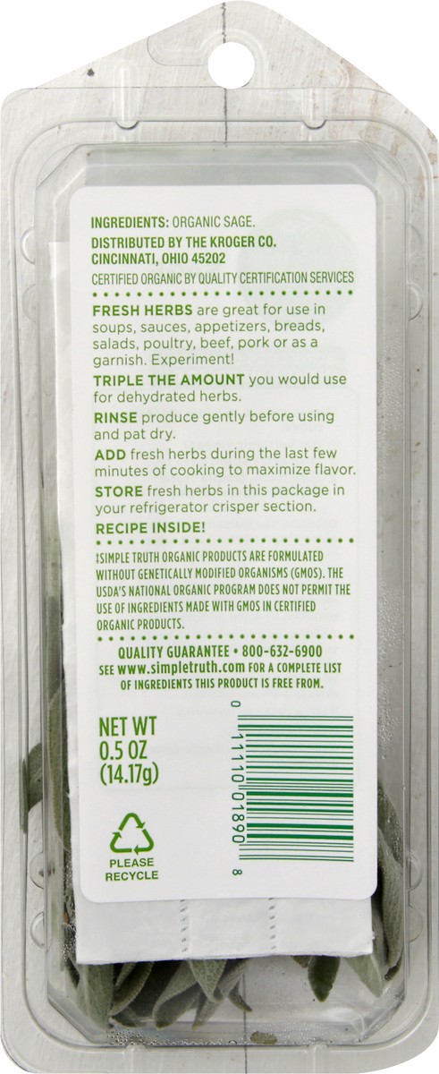slide 7 of 7, Simple Truth Organic Sage, 0.5 oz