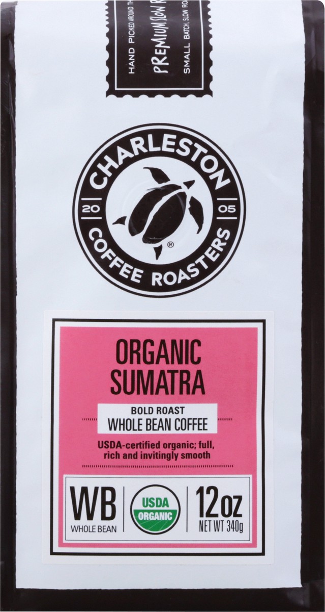 slide 6 of 11, Charleston Coffee Roasters Organic Whole Bean Bold Roast Sumatra Coffee - 12 oz, 12 oz