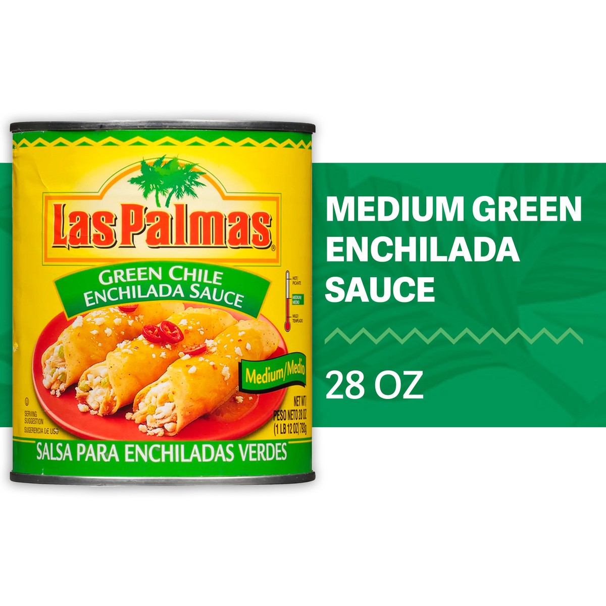 slide 8 of 13, Las Palmas Medium Green Chile Enchilada Sauce, 28 oz, 28 oz