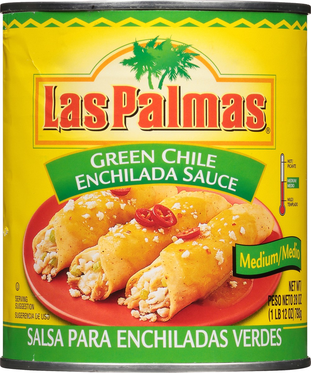 slide 9 of 13, Las Palmas Medium Green Chile Enchilada Sauce, 28 oz, 28 oz