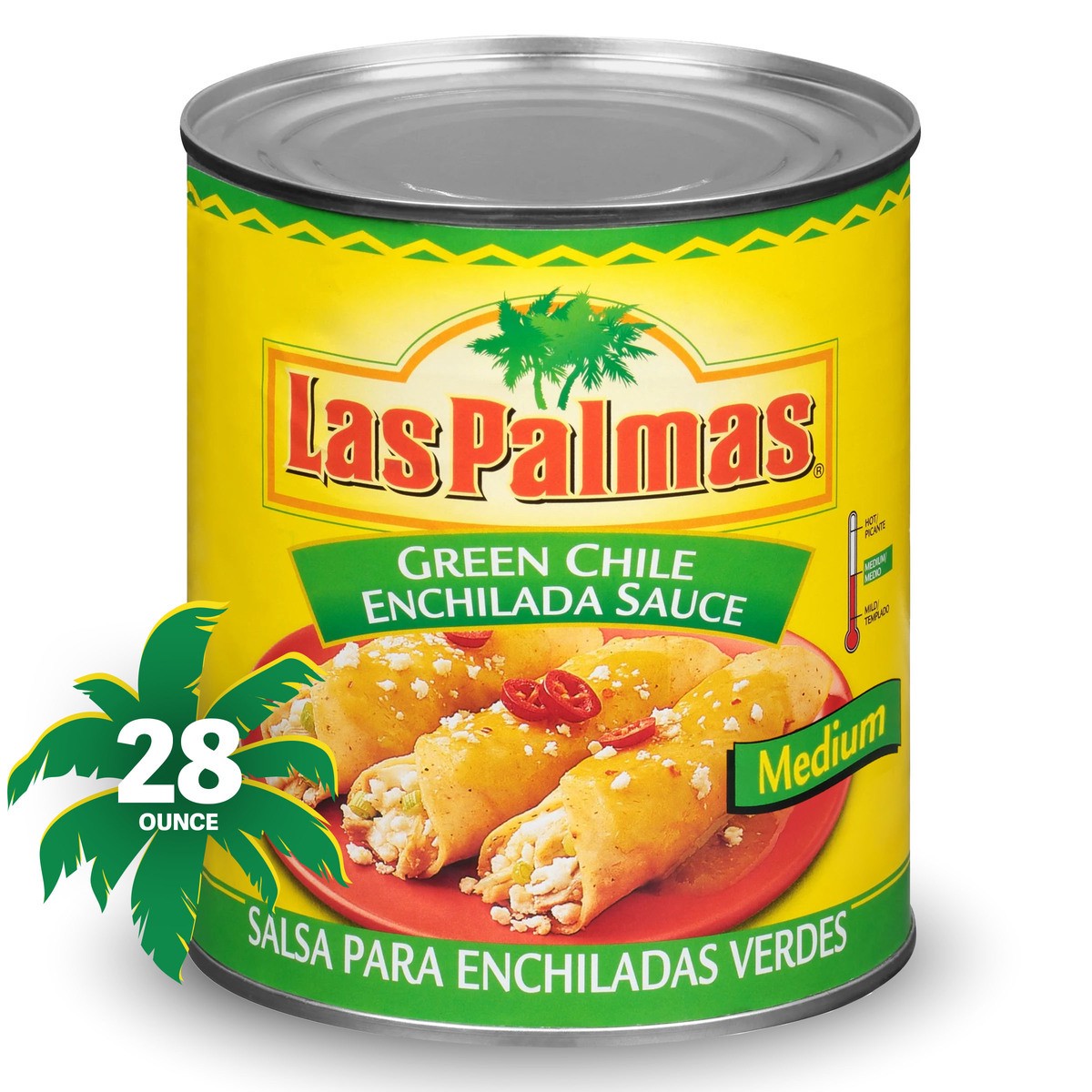 slide 1 of 13, Las Palmas Medium Green Chile Enchilada Sauce, 28 oz, 28 oz
