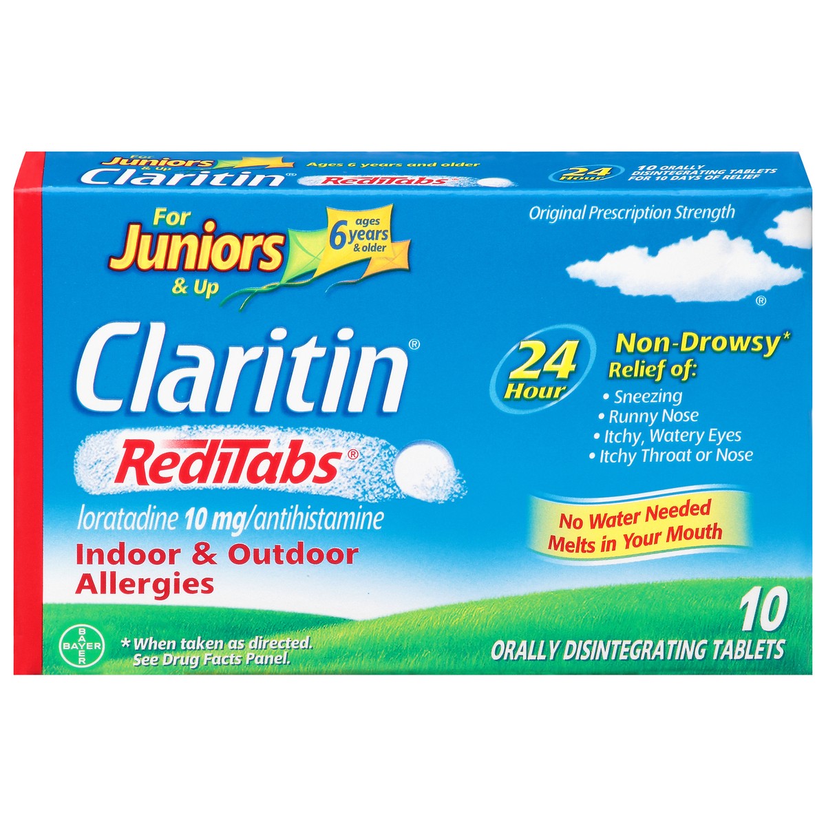 slide 1 of 9, Claritin Reditabs Tabs 6/Up Alrgy Relief, 10 ct