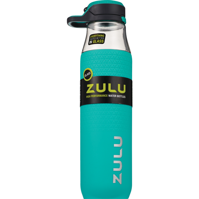 slide 1 of 1, ZULU Studio Glass Water Bottle - Light Green, 26 oz