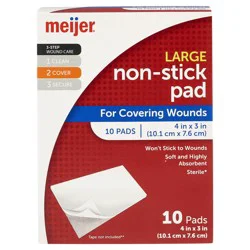 Meijer Non-Stick Large Pads, 3"x4", 10 Ct