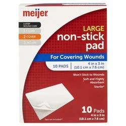 Meijer Non-Stick Large Pads, 3"x4", 10 Ct