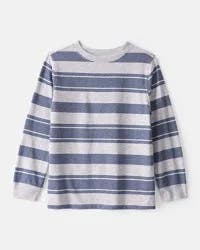 Carter's Boys Striped Long-Sleeve Tee - Grey/Navy Grey/Navy M