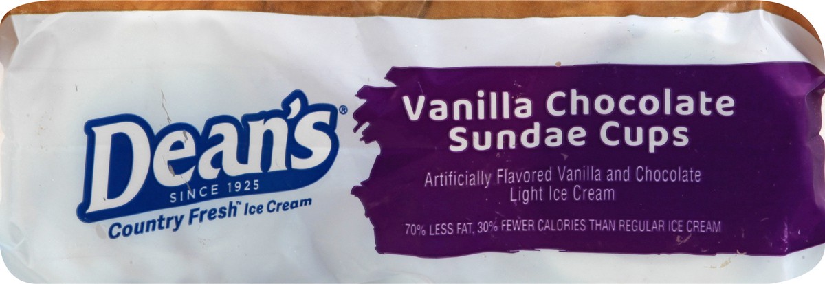 slide 3 of 9, Dean's Country Fresh Light Vanilla Chocolate Sundae Ice Cream Cups 12 - 3 fl oz Cups, 12 ct