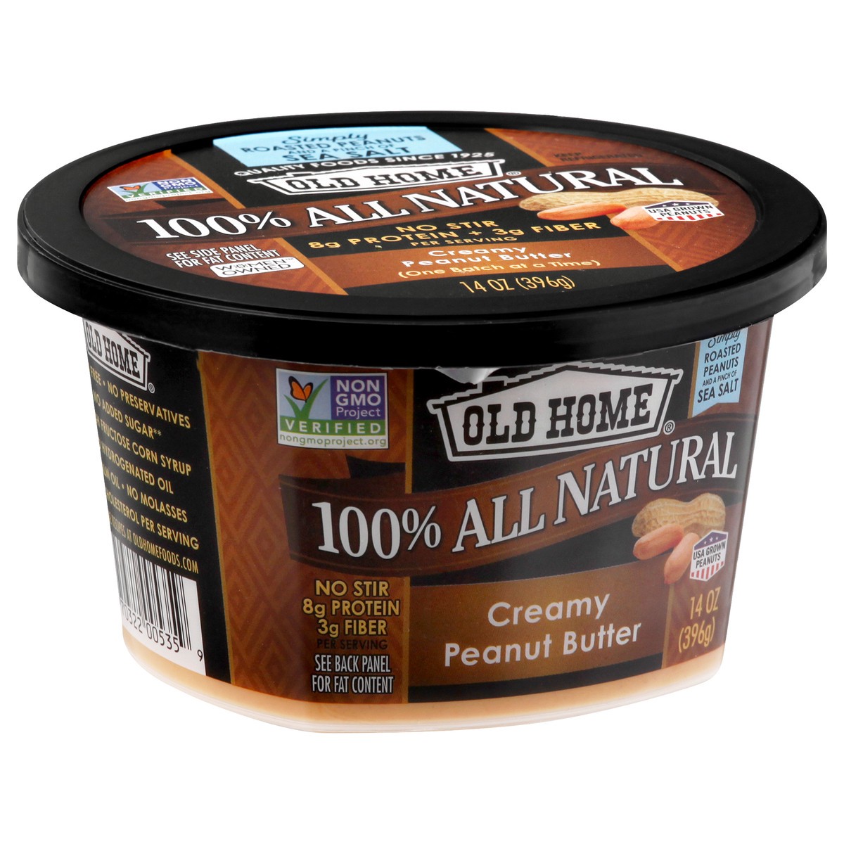 slide 9 of 9, Old Home 100% All Natural Creamy Peanut Butter 14 oz, 14 oz