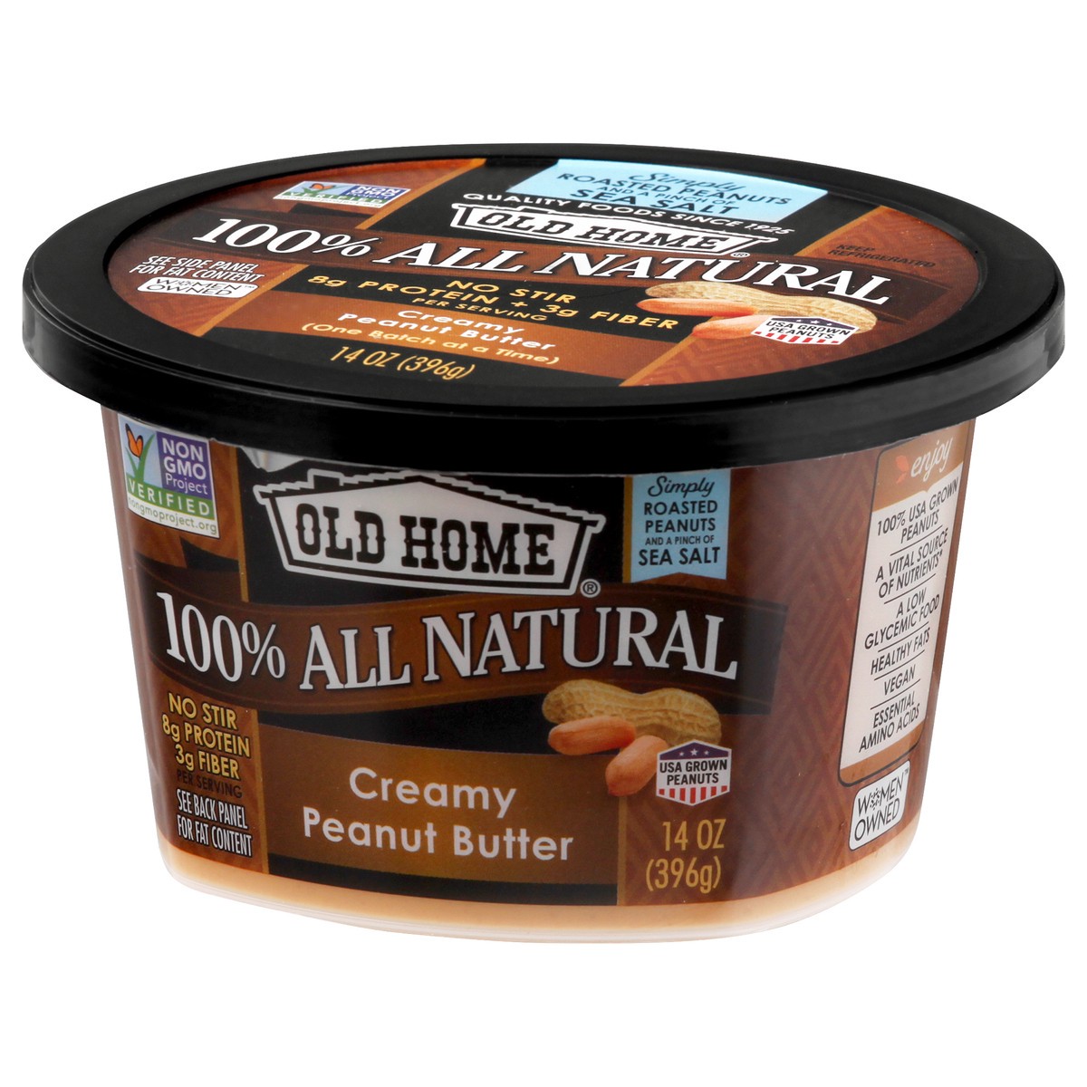 slide 6 of 9, Old Home 100% All Natural Creamy Peanut Butter 14 oz, 14 oz