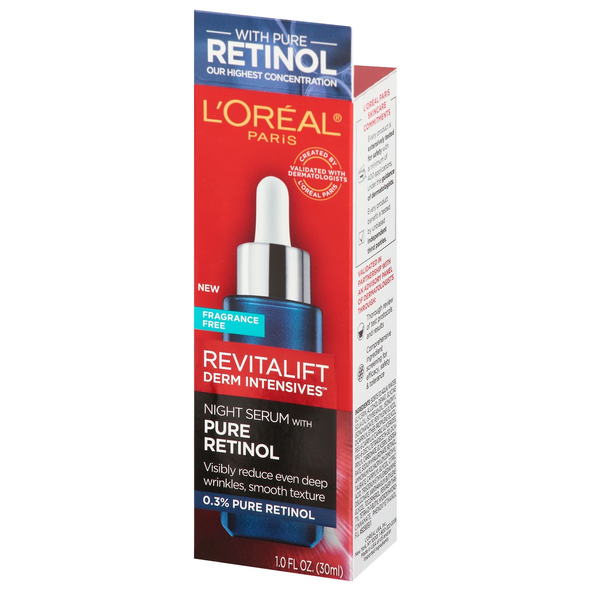slide 10 of 13, Revitalift Derm Intensives Fragrance Free Night Serum with Pure Retinol 1.0 fl oz, 1 oz