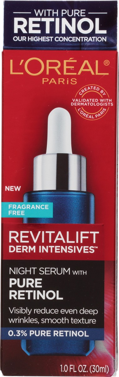 slide 6 of 13, Revitalift Derm Intensives Fragrance Free Night Serum with Pure Retinol 1.0 fl oz, 1 oz