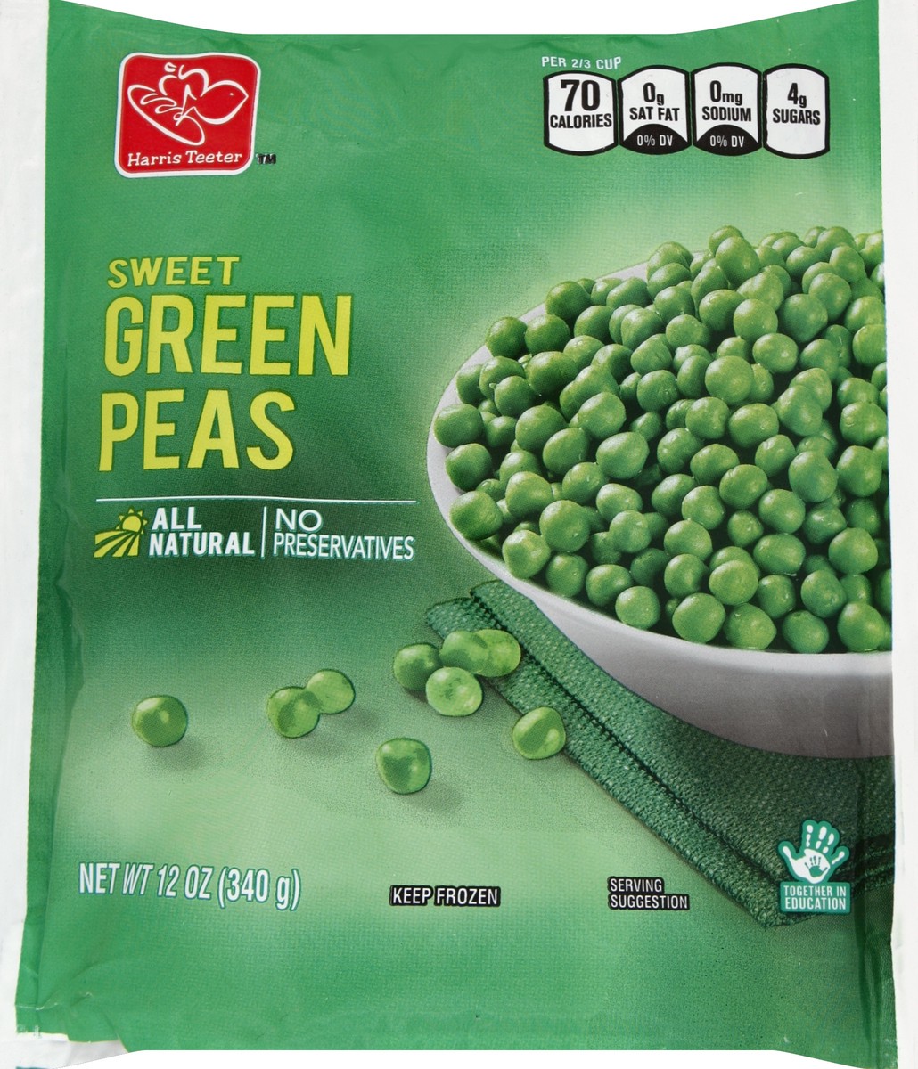 slide 3 of 3, Harris Teeter Sweet Green Peas, 12 oz