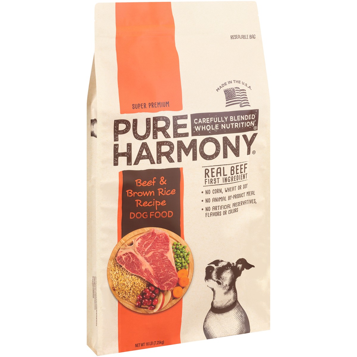 slide 5 of 9, Pure Harmony Super Premium Beef & Brown Rice Recipe Dog Food, 16 lb