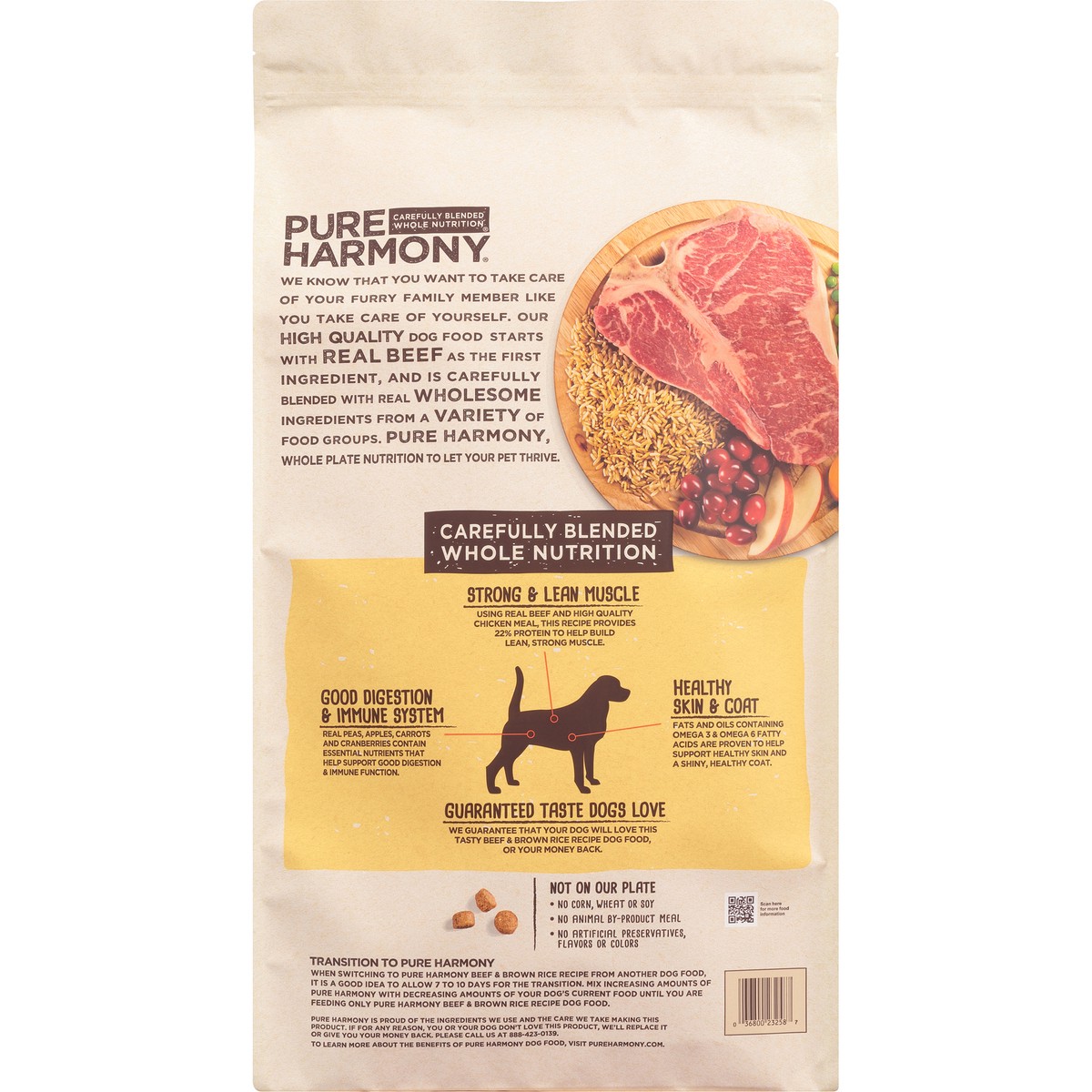 Pure Harmony Super Premium Beef Brown Rice Recipe Dog Food 16 lb