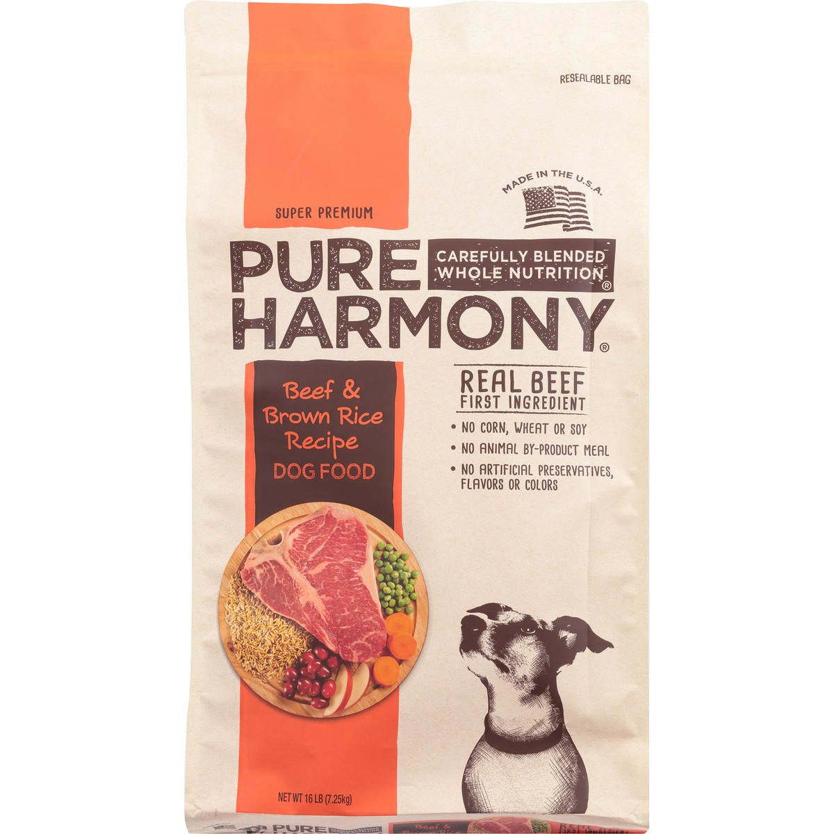 slide 4 of 9, Pure Harmony Super Premium Beef & Brown Rice Recipe Dog Food, 16 lb