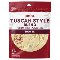 Meijer Shaved Parmesan, Romano & Asiago Cheese. Blend