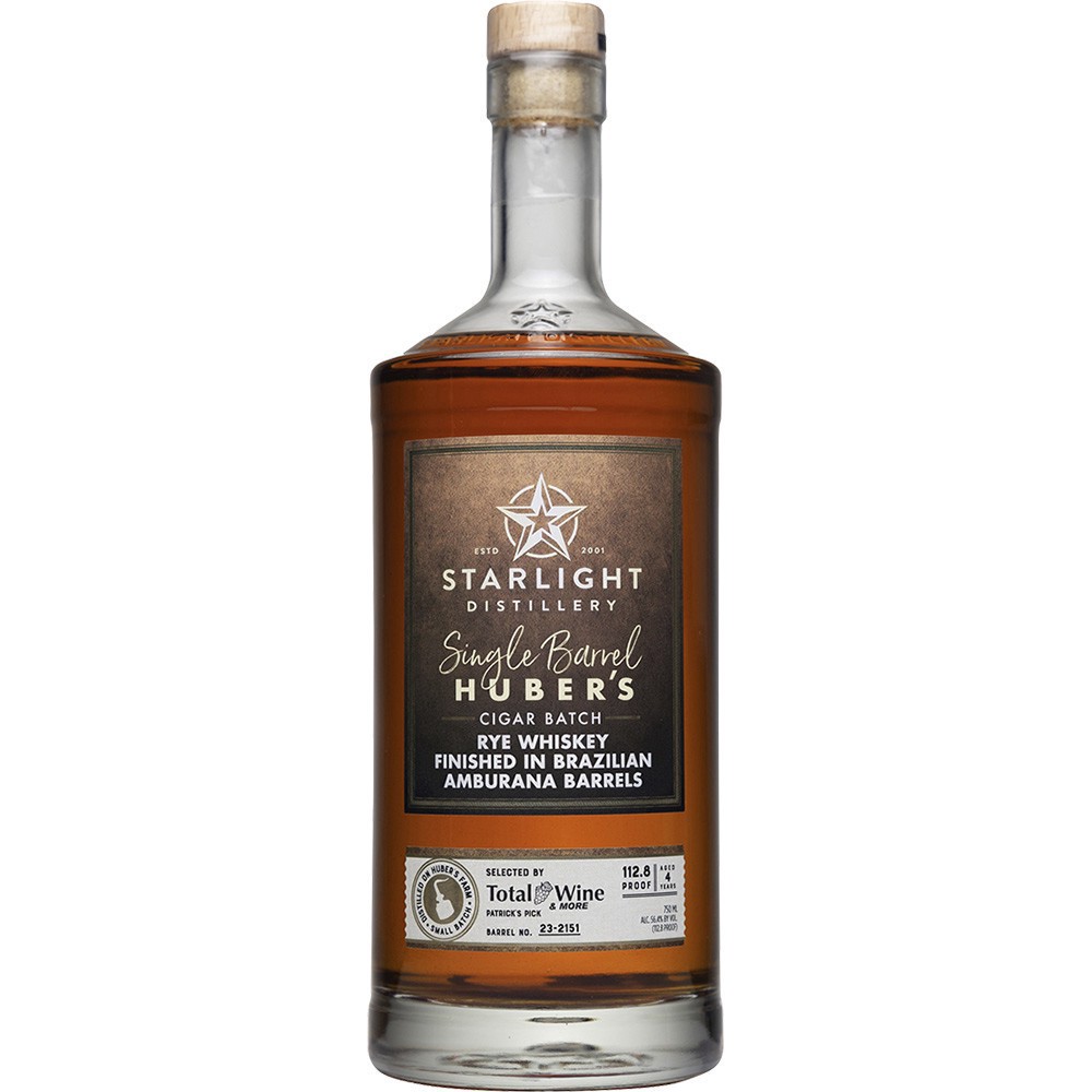 slide 1 of 1, Huber Starlight Cigar Rye Brlsel, 750 ml