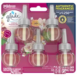 Glade PlugIns Scented Oil 5 Refills, Air Freshener, Vanilla Passion Fruit, Essential Oil Infused Wall Plug In, 3.35 FL OZ, Pack of 5
