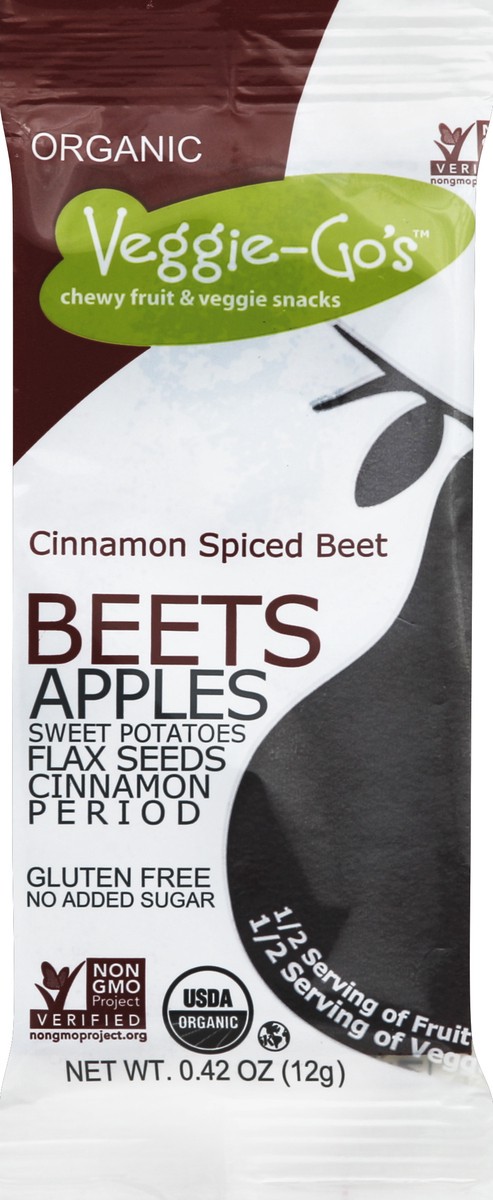slide 5 of 5, Veggie Go's Organic Gluten Free Cinnamon Beet Apple Snack, 0.42 oz