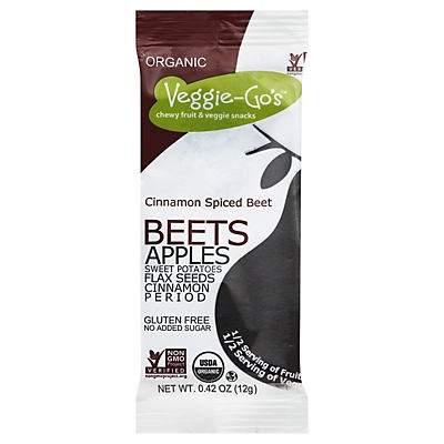 slide 1 of 5, Veggie Go's Organic Gluten Free Cinnamon Beet Apple Snack, 0.42 oz