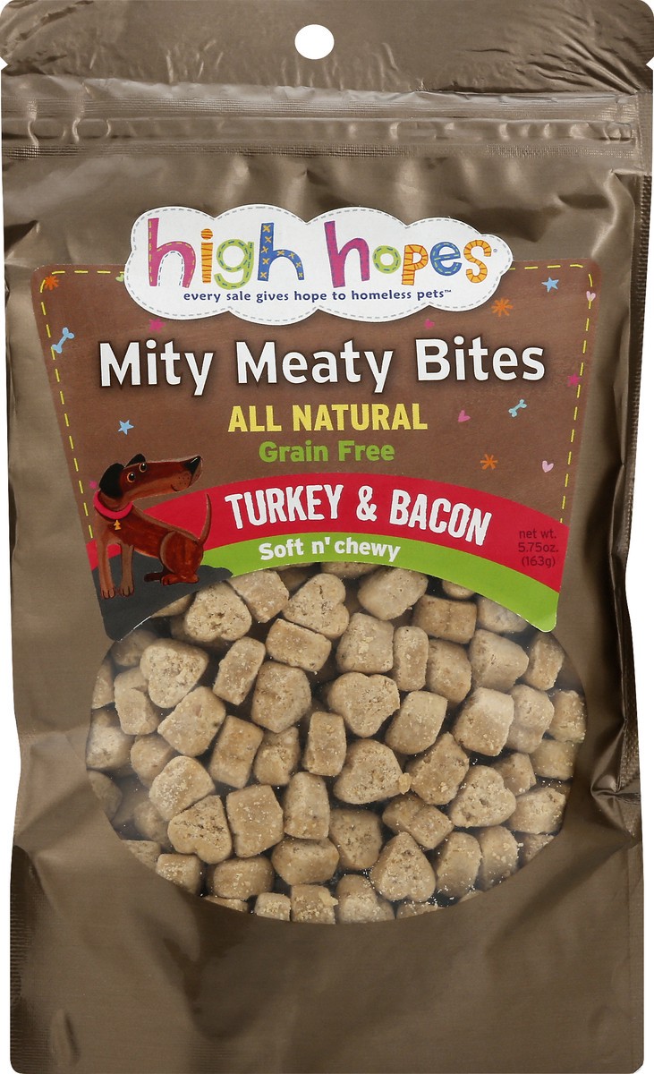 slide 6 of 7, High Hopes Mity Meaty Bites, Turkey & Bacon, 5.75 oz