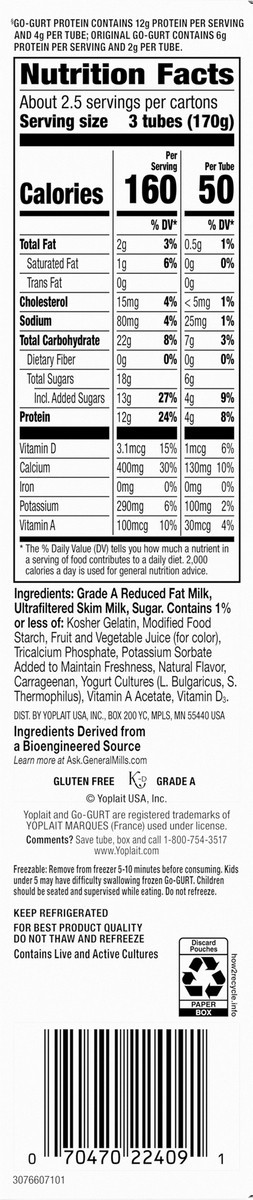 slide 3 of 15, Go-gurt Protein Berry Yogurt Tubes 8 Count - 16 OZ, 16 oz