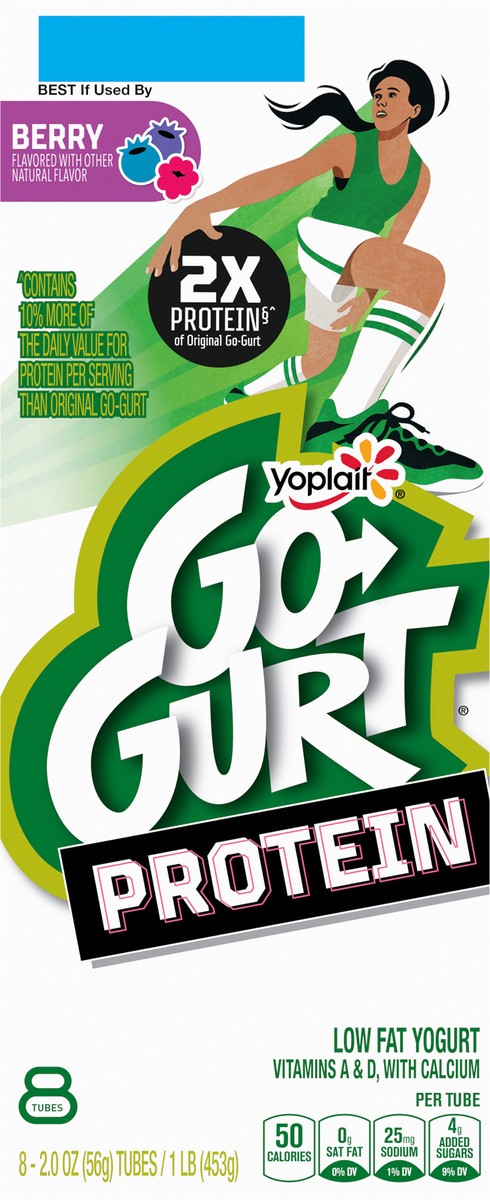slide 11 of 15, Go-gurt Protein Berry Yogurt Tubes 8 Count - 16 OZ, 16 oz