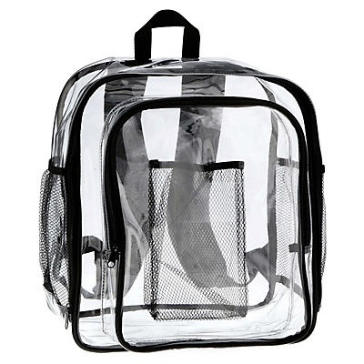 slide 1 of 1, Kittrich Clear Backpack with Black Trims, 14 in