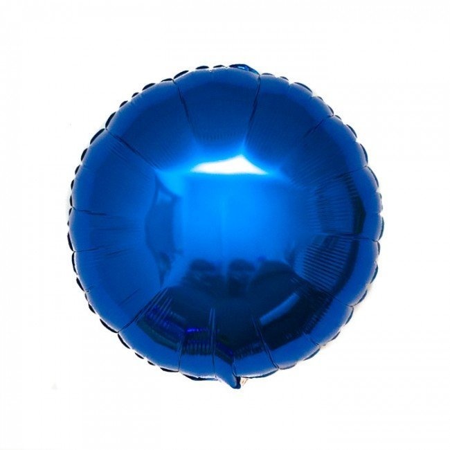 slide 1 of 1, E&R E And R Balloon Metallic Blue Round, 18 in