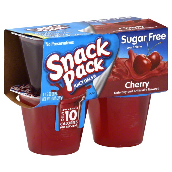 slide 1 of 1, Snack Pack Juicy Gels, Sugar Free, Cherry, 4 ct