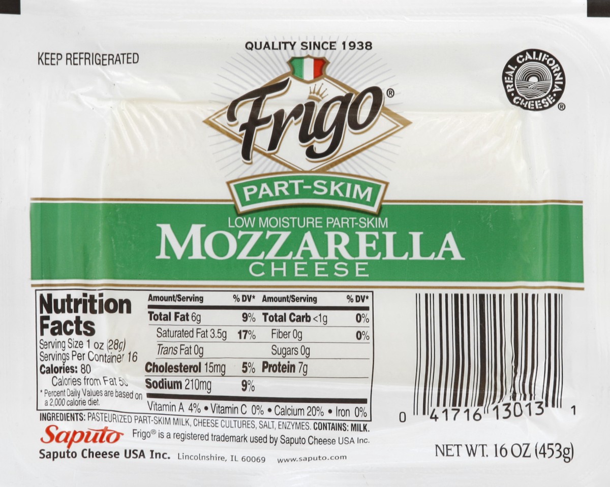 slide 4 of 5, Frigo Low Moisture Part-Skim Mozzarella Cheese 16 oz, 16 oz