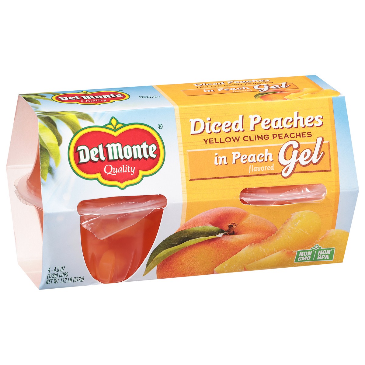 slide 3 of 9, Del Monte Fruit To Go Peaches In Gel, 4 ct