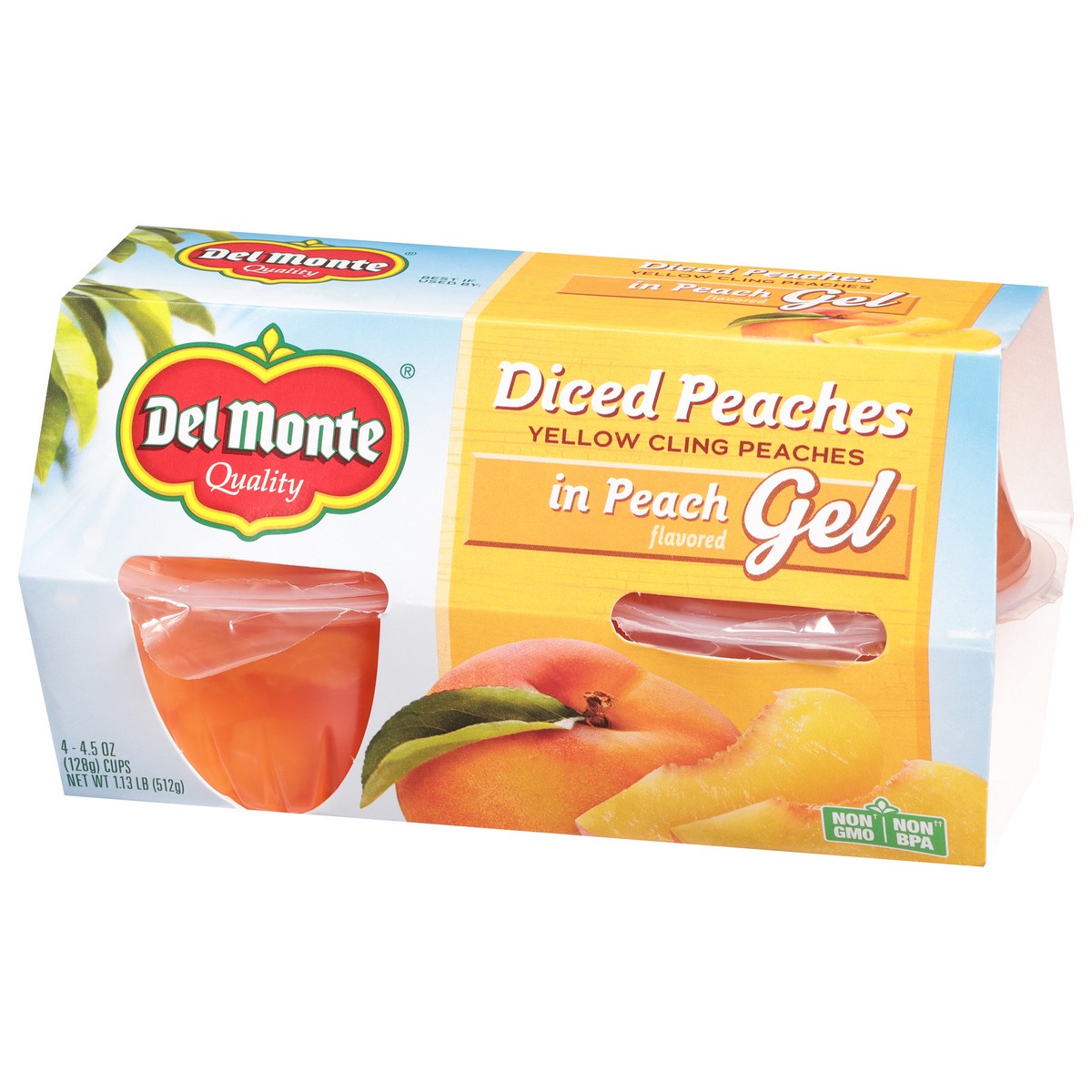 slide 7 of 9, Del Monte Fruit To Go Peaches In Gel, 4 ct