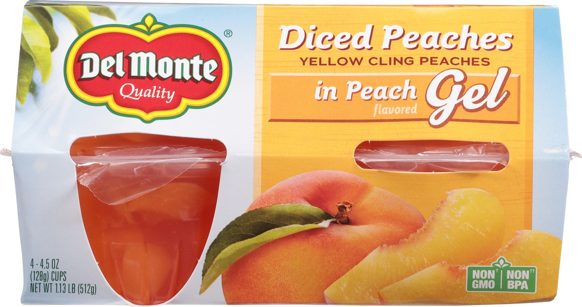 slide 6 of 9, Del Monte Fruit To Go Peaches In Gel, 4 ct