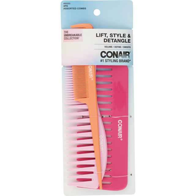 slide 1 of 1, CONAIR 3Pk Unbreakable Comb, 1 ct