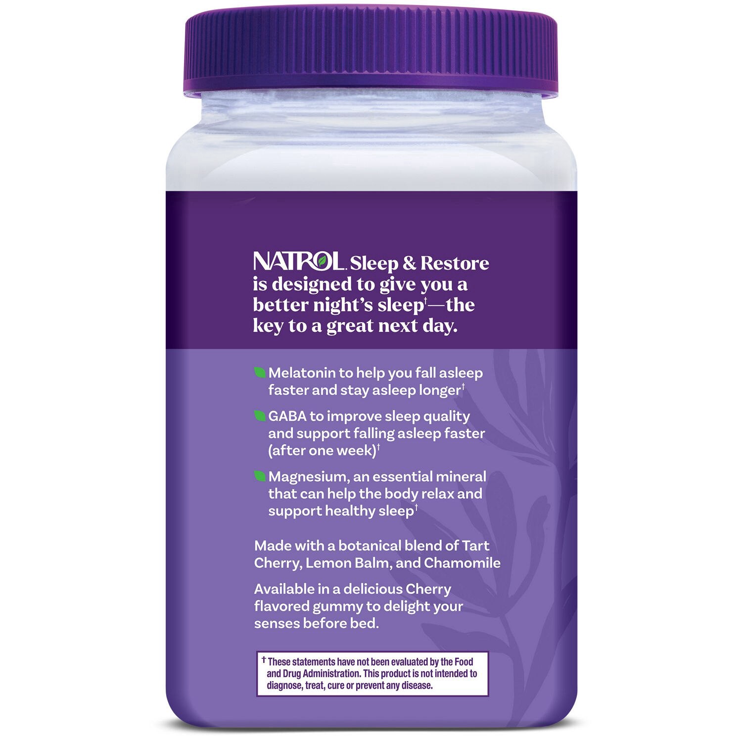slide 1 of 1, Natrol Sleep & Restore Gummies, GABA, Magnesium Glycinate, Botanical Blend, Melatonin 5mg, Essential For Your Ultimate Restorative Sleep, Cherry Flavored, Up to a 30 Day Supply, 60 ct