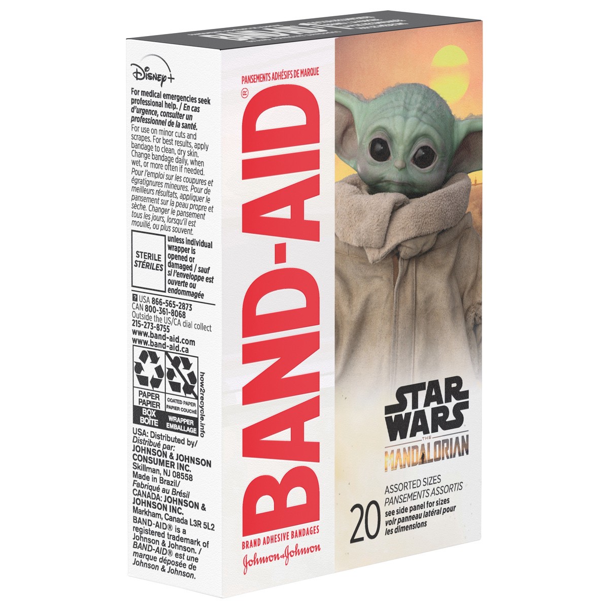 slide 7 of 9, Band-Aid Bandages Featuring Star Wars The Mandalorian Characters, Assorted Sizes, 20 ct