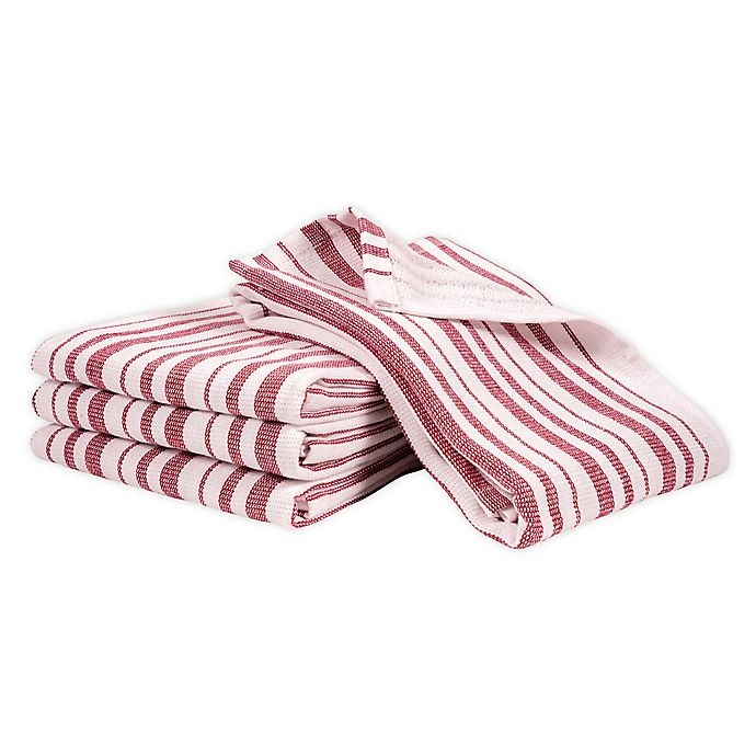 slide 1 of 2, Artisanal Kitchen Supply Dual Purpose Stripe Kitchen Towels - Red, 4 ct