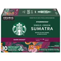 Starbucks Sumatra Dark Roast Coffee K-Cup Pods