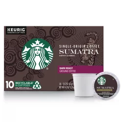 Starbucks Dark Roast K-Cup Coffee Pods, Sumatra for Keurig Brewers
