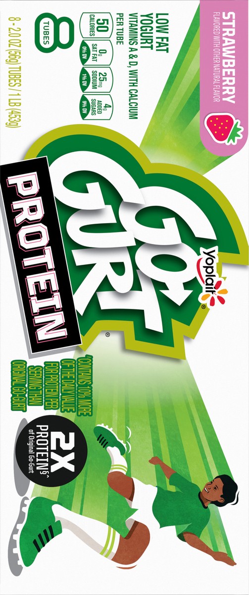 slide 13 of 15, Go-Gurt Protein Strawberry Yogurt Tubes, 8-2 Oz Tubes, 16 oz