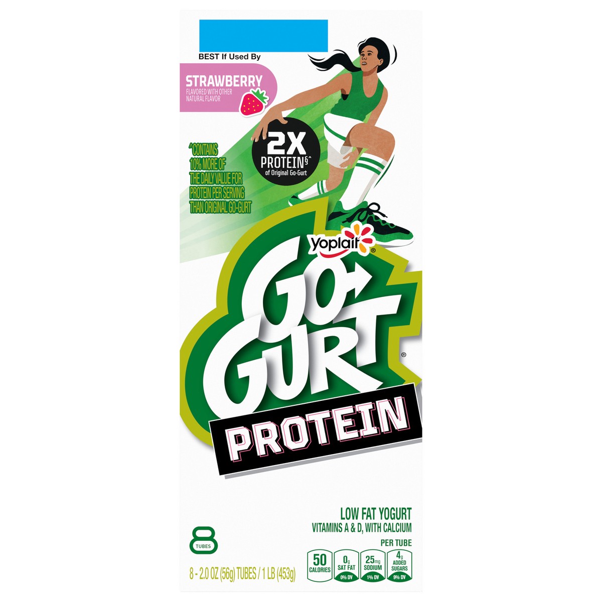 slide 12 of 15, Go-Gurt Protein Strawberry Yogurt Tubes, 8-2 Oz Tubes, 16 oz