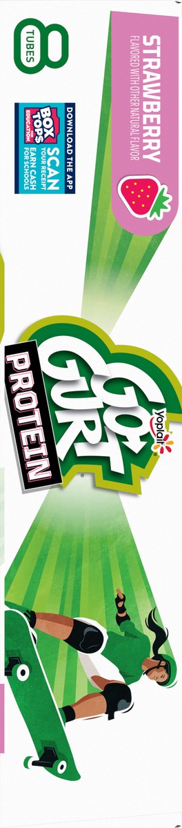 slide 7 of 15, Go-Gurt Protein Strawberry Yogurt Tubes, 8-2 Oz Tubes, 16 oz