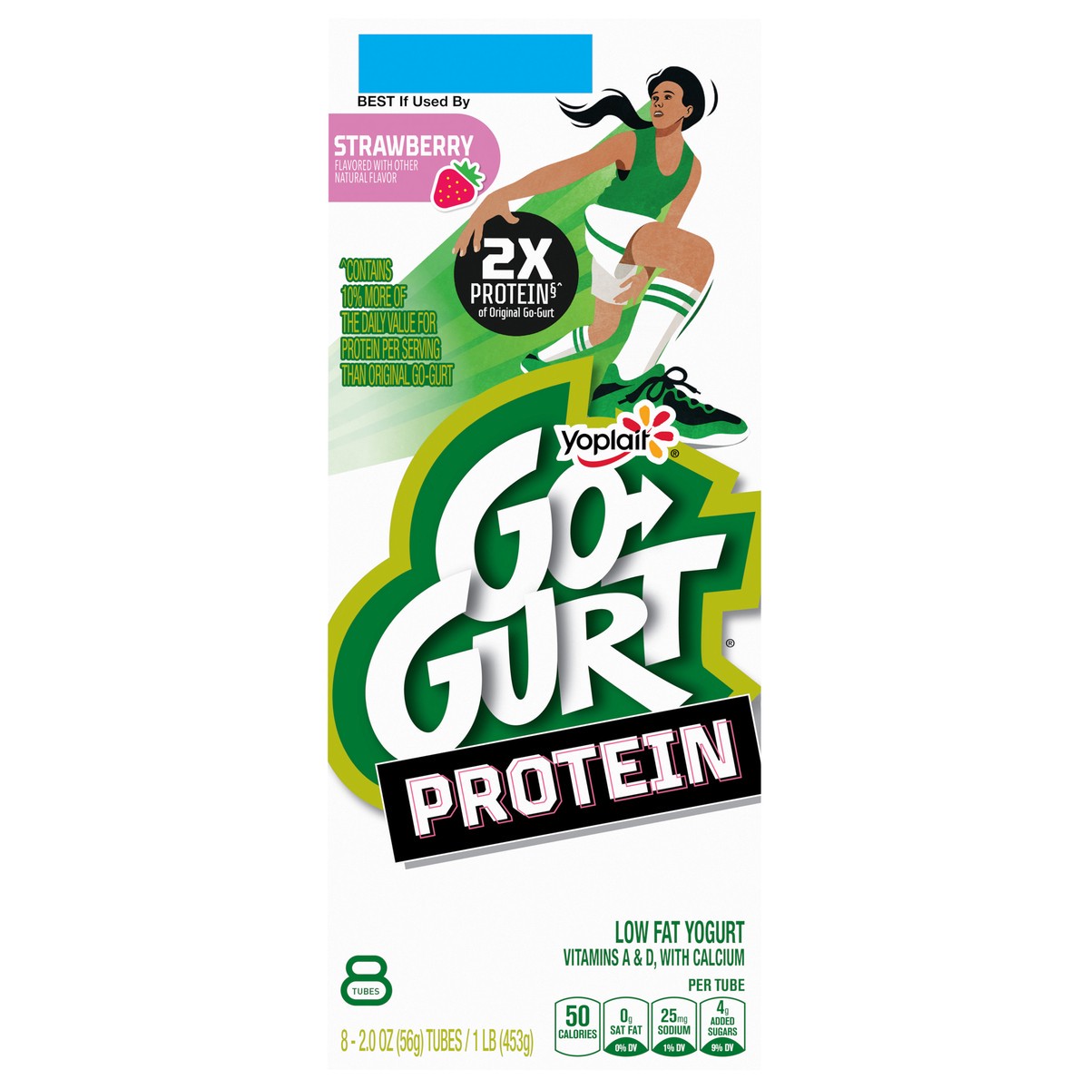 slide 1 of 15, Go-Gurt Protein Strawberry Yogurt Tubes, 8-2 Oz Tubes, 16 oz