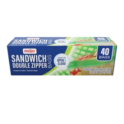 Meijer Reclosable Double Zipper Sandwich Bags