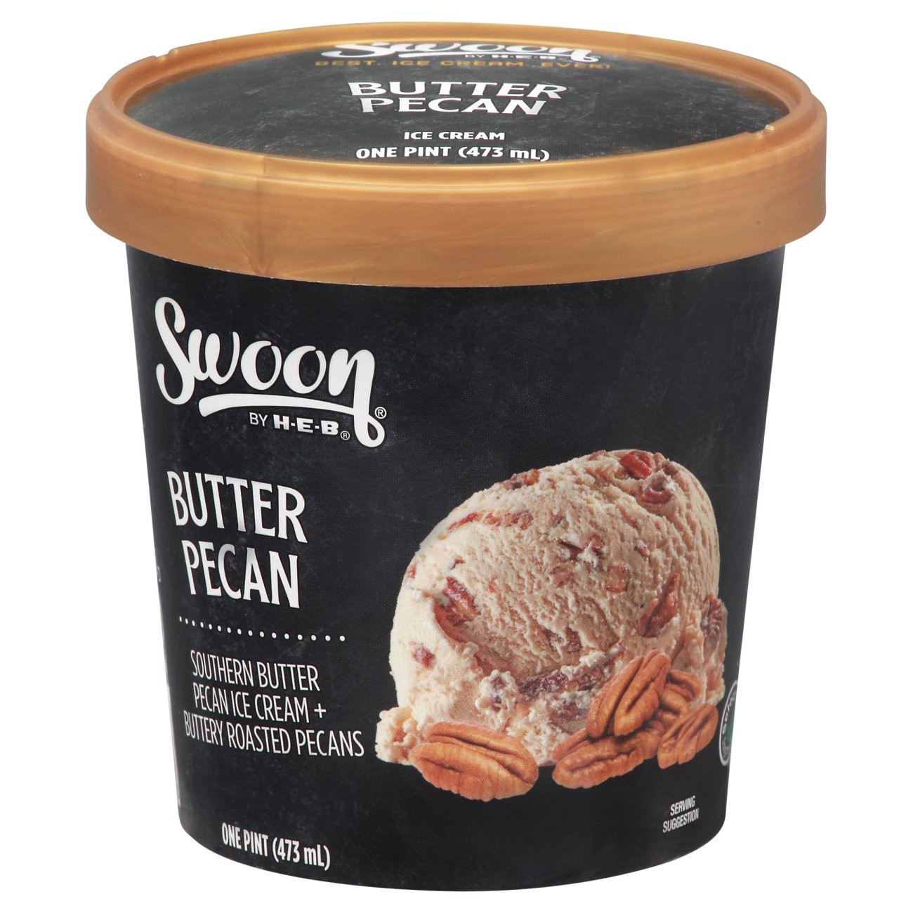 slide 1 of 1, Swoon by H-E-B Butter Pecan Ice Cream, 1 pint