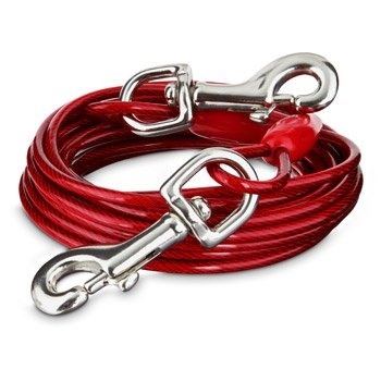 slide 1 of 1, You & Me Red Large Free To Flex Dog Tie-Out Cable, LG